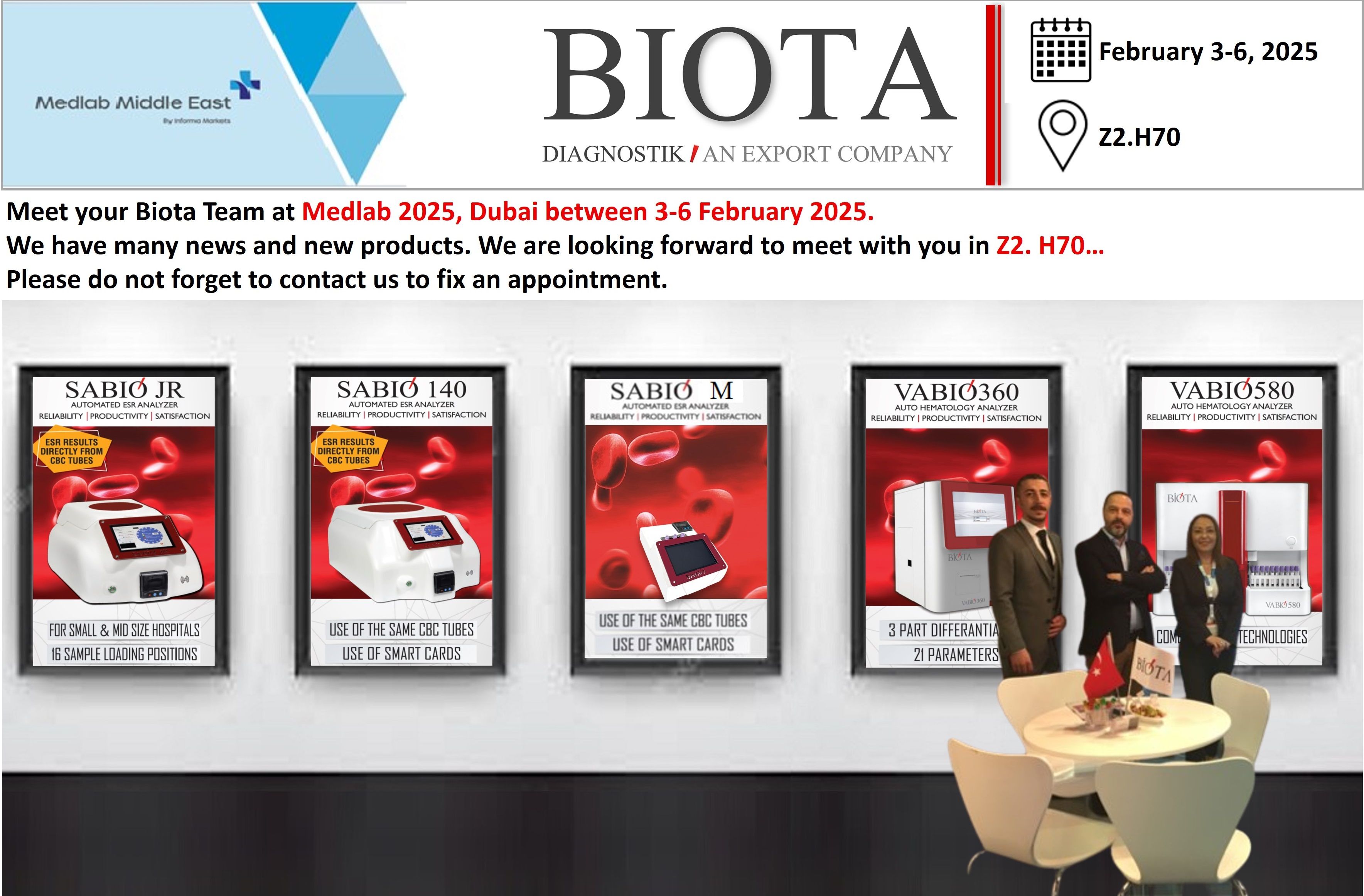VABIO Series Automated Hematology Analyzers by Biota Diagnostik Sağlık Hizmetleri
